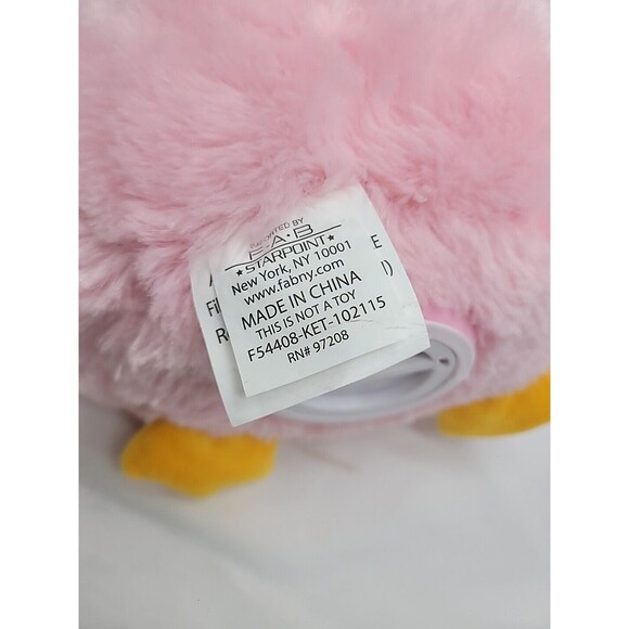 8" FAB.NY pink, turqois & yellow plush owl bank - Picture 8 of 15